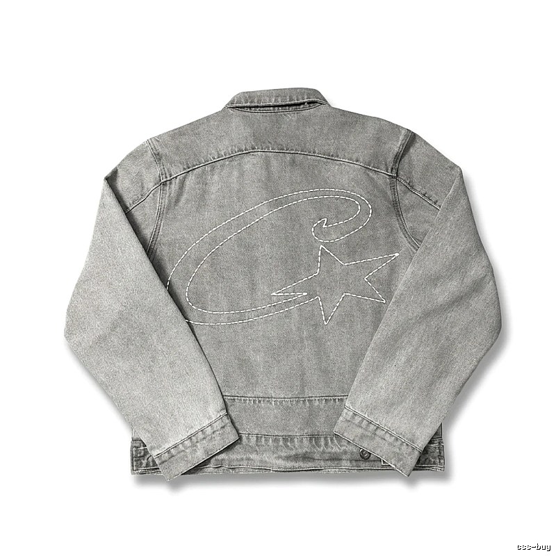 Corteiz denim retro-style grey coat