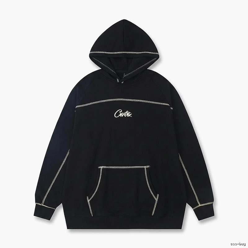 Corteiz Embroidered Simple Style Black Sweatshirt