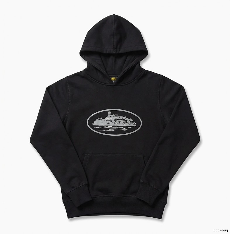 Corteiz Island Logo Minimalist Style Black Sweatshirt