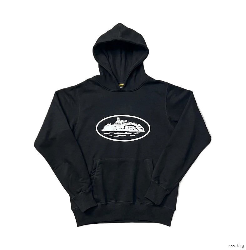 Corteiz nautical style black hoodie