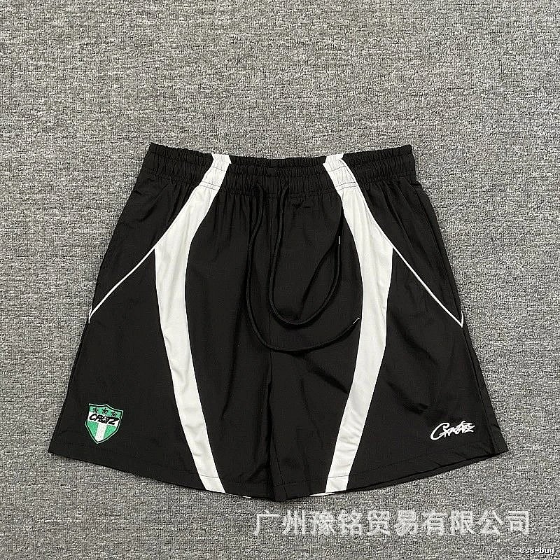 Corteiz Shield Logo Street Style Black and White Shorts