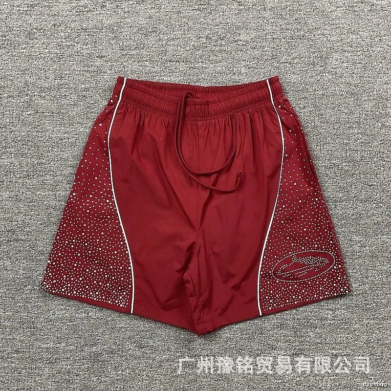 Corteiz Starry Street Style Burgundy Shorts