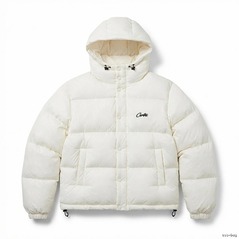 Corteiz trendy brand simple style white cotton-padded coat