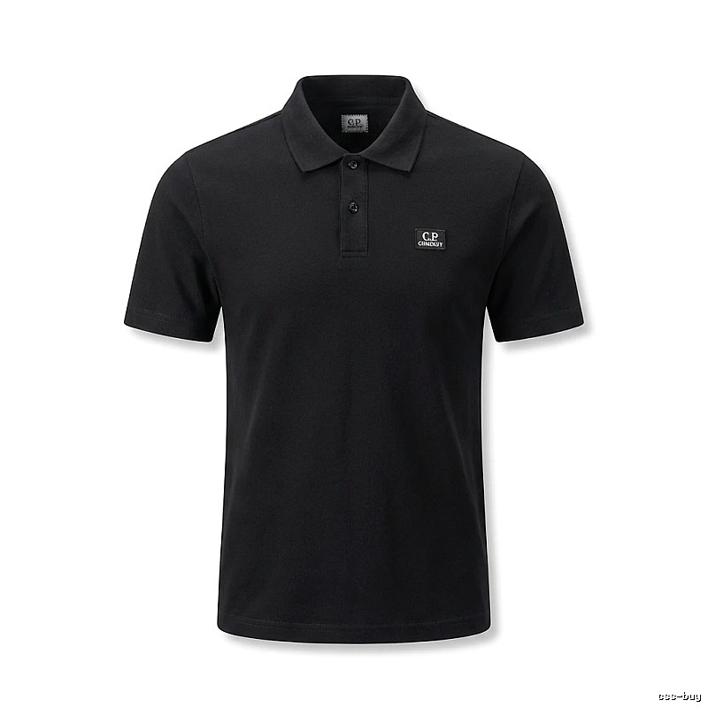 C.P. Simple Style Black Polo Shirt