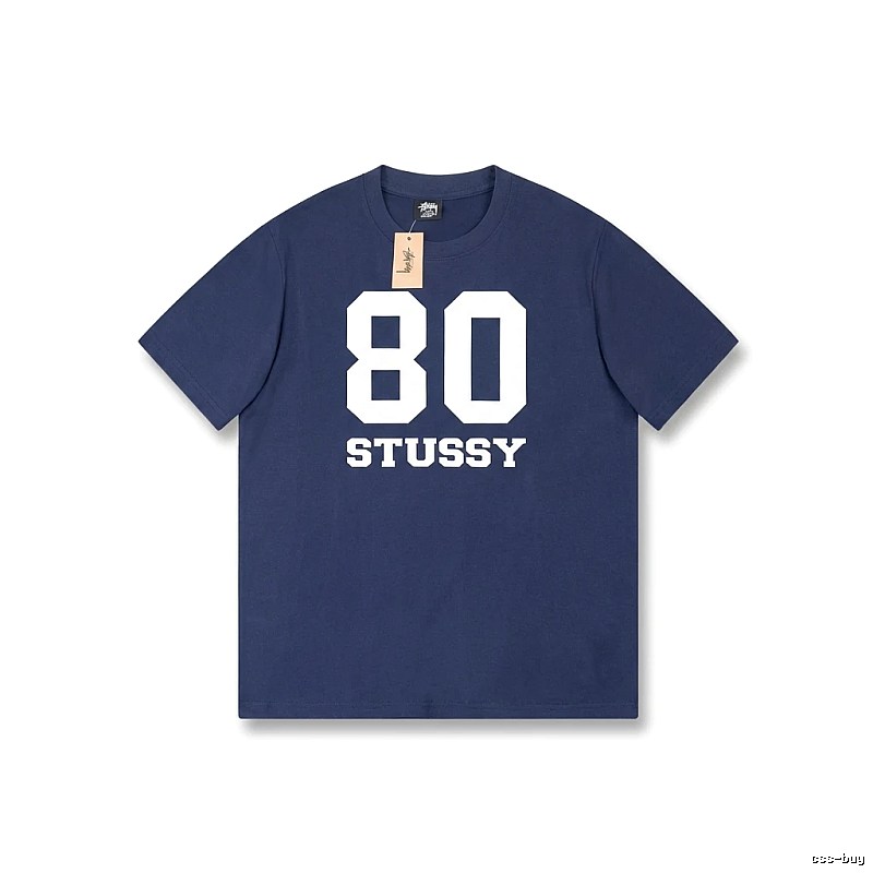 Deep blue T-shirt with Stussy digital printing