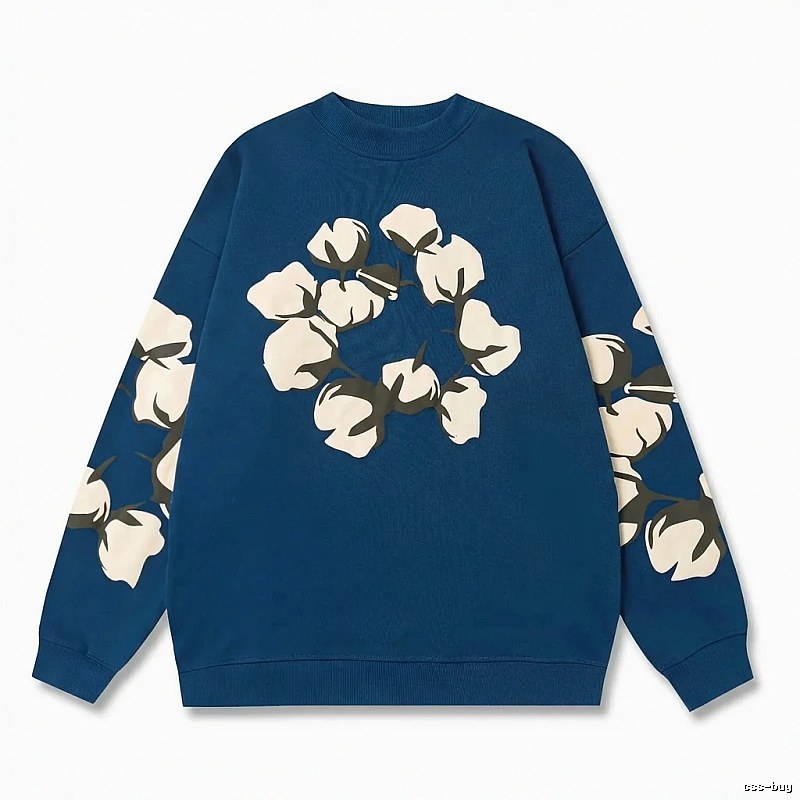 DENIM TEARS Cotton Retro Blue Sweatshirt