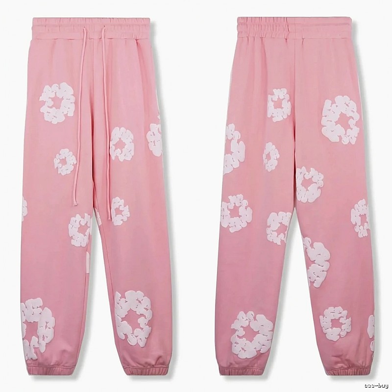 DENIM TEARS Flower Pink Sweatpants