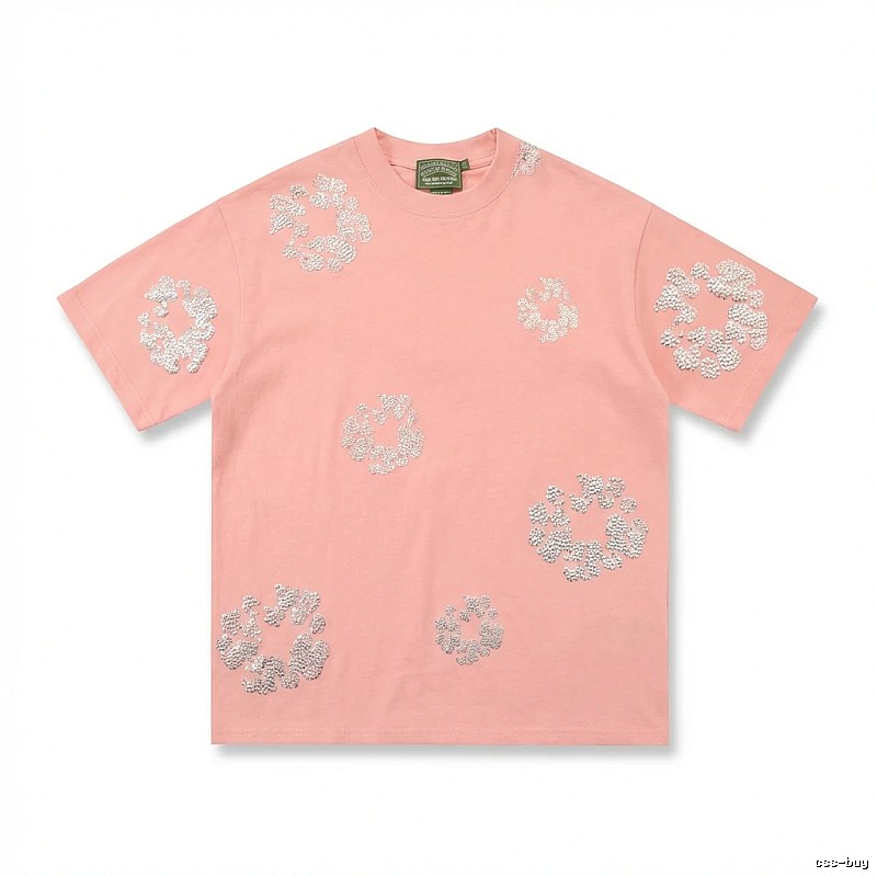 DENIM TEARS Pink Trendy Short-sleeve