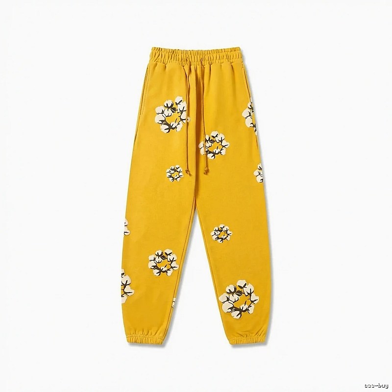 DENIM TEARS Printed Retro Yellow Sweatpants