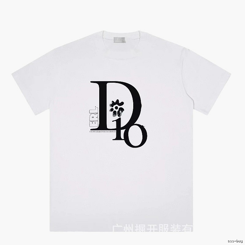 Dior Co-branded Trendy Style Printed White T-Shirt