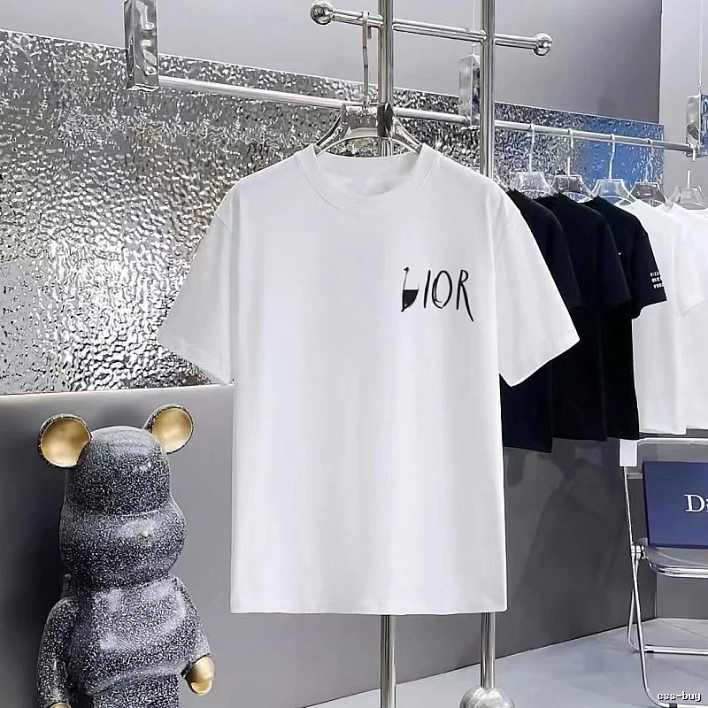 Dior Graffiti Casual Style White Short-sleeve T-shirt