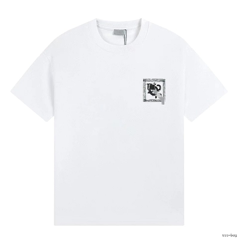 Dior Graffiti Print Minimalist Style White Short-sleeve T-shirt