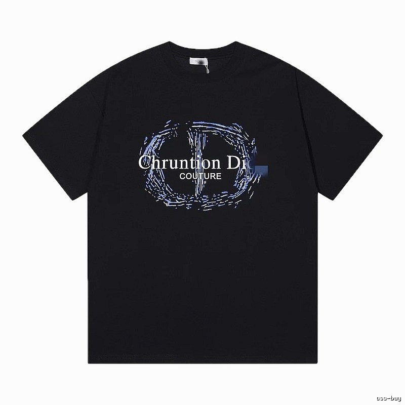 Dior Haute Couture Graffiti-style Black Short-sleeve T-shirt
