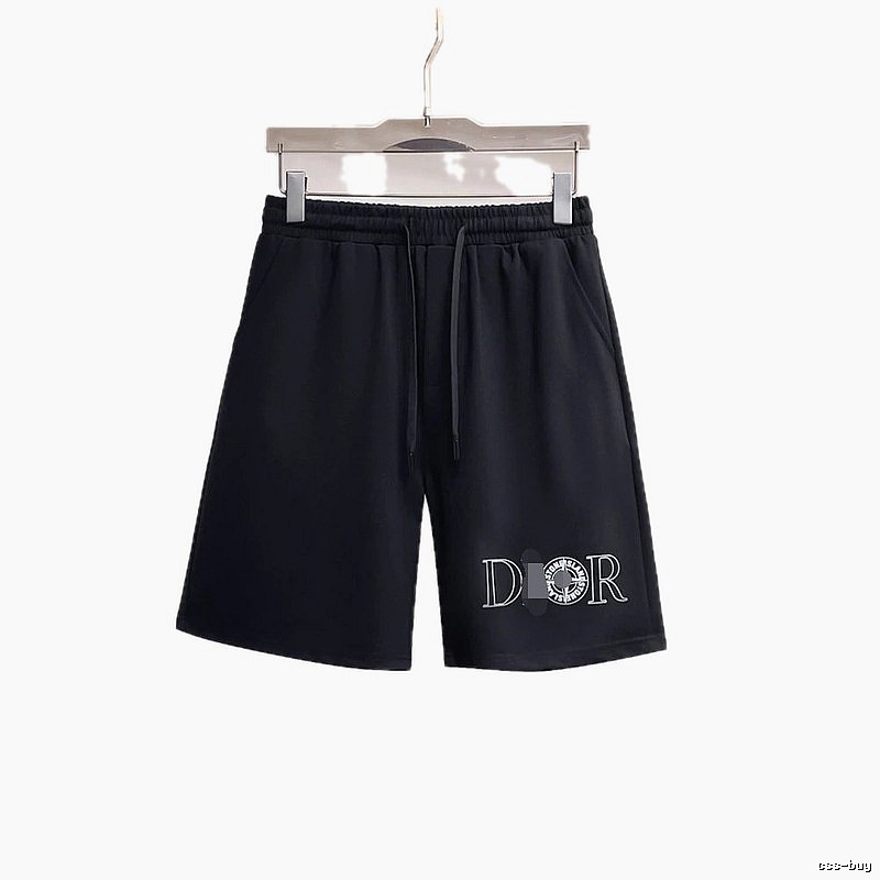Dior Letter Print Trendy Style Black Casual Shorts