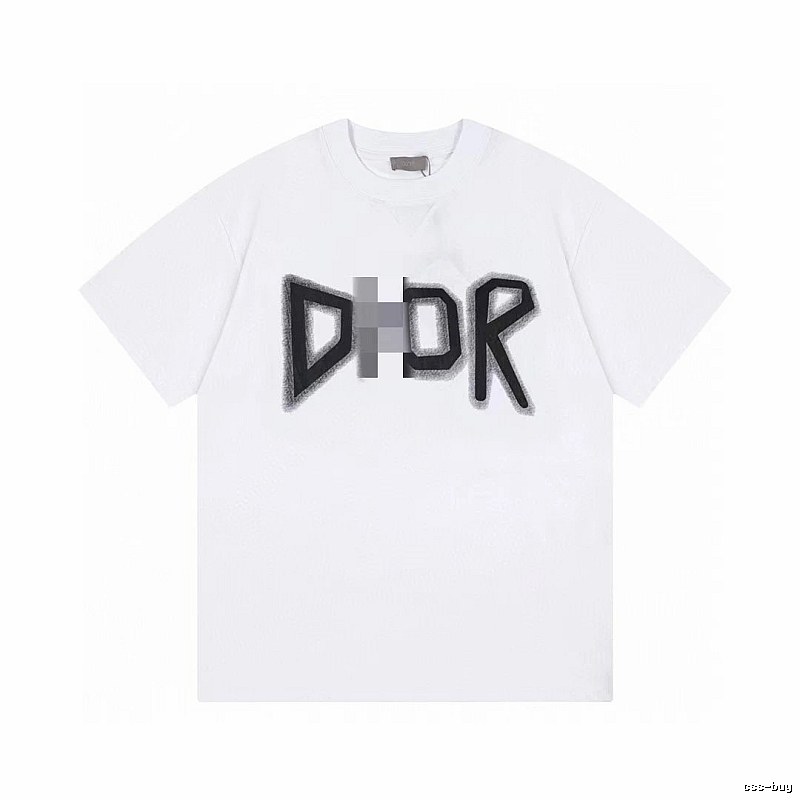 Dior Letter Print Trendy Style White T-Shirt