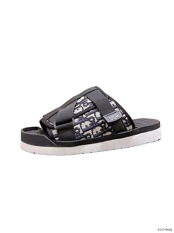 Dior Vintage Monogram Black and White Slide Sandals