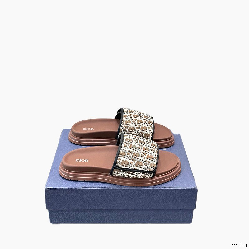 Dior Vintage-style Brown Monogram Slippers