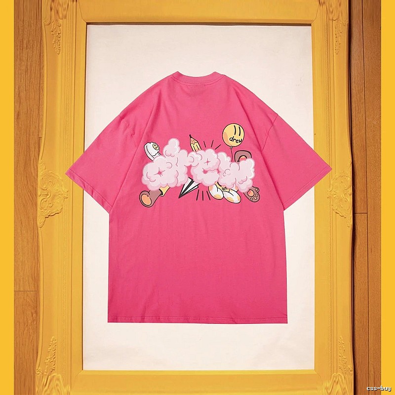 DREW Cloud Print Street Style Pink T-Shirt