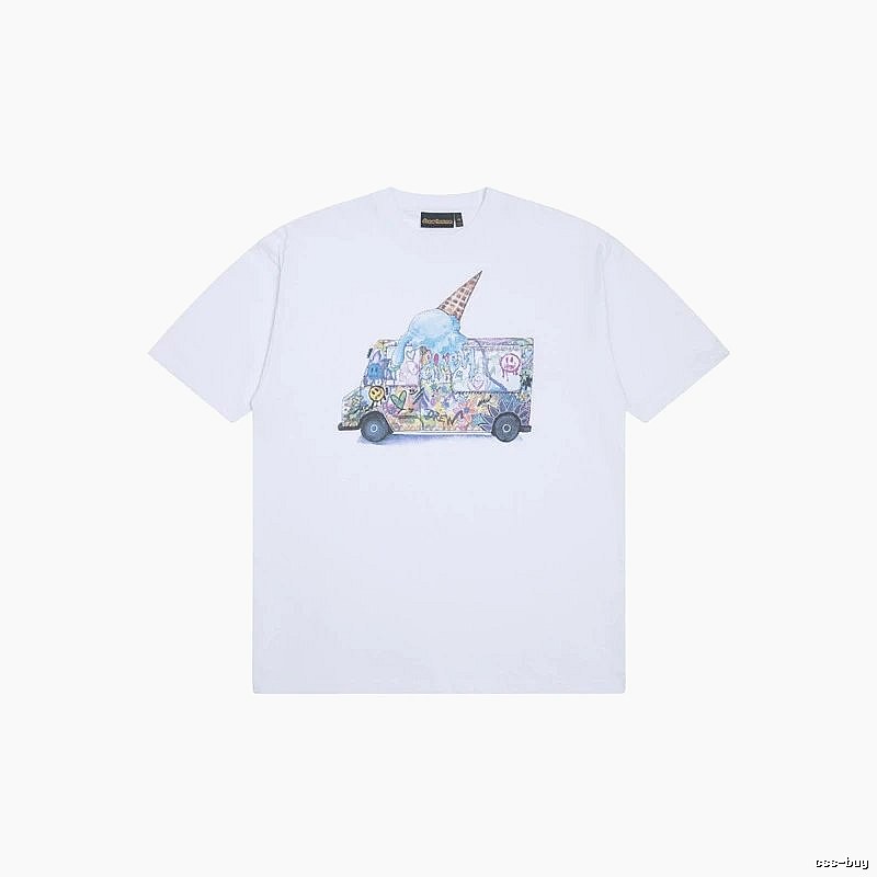 DREW Graffiti Ice Cream Truck Street Style White T-shirt