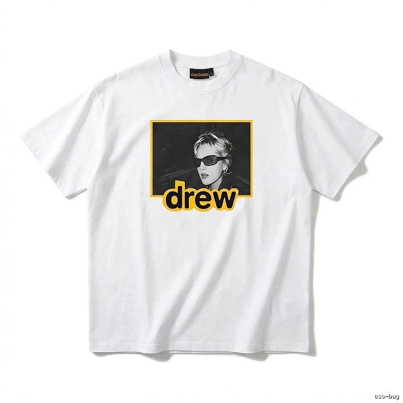 DREW Portrait Print White T-shirt