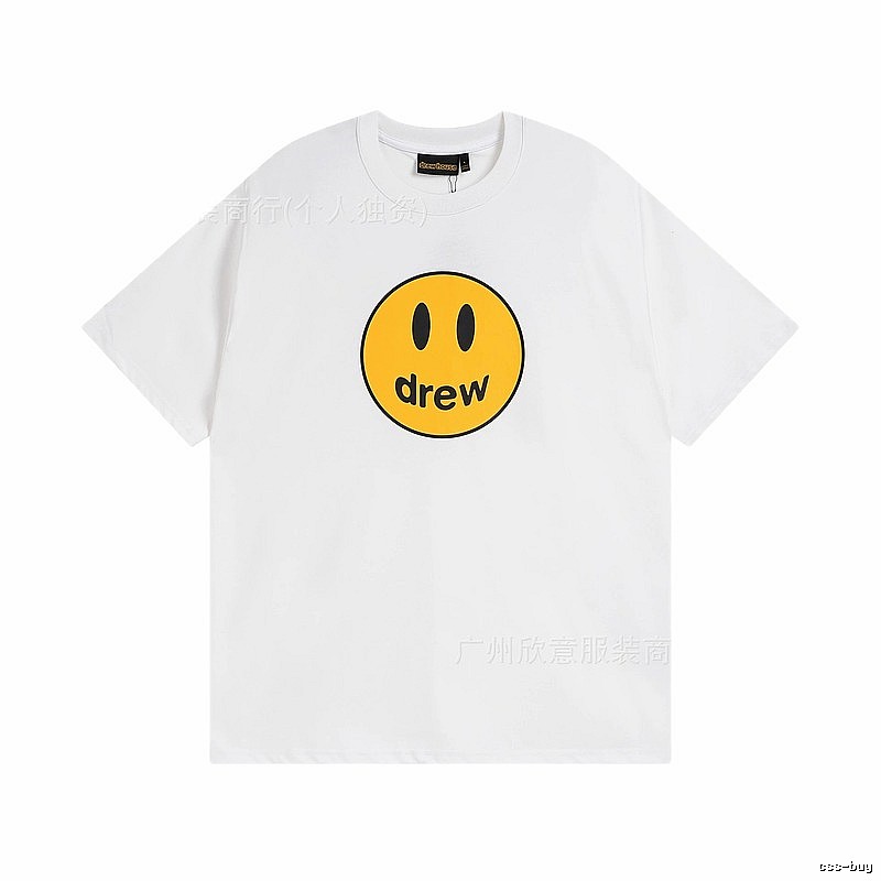 DREW Smiley Series Casual Style White Short-sleeve T-shirt