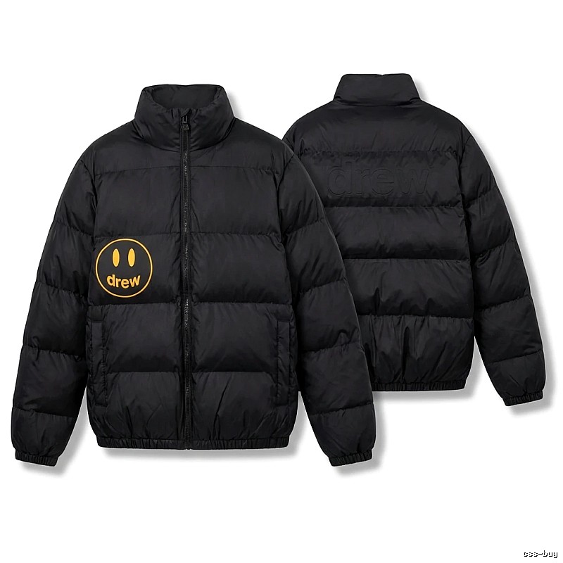 DREW Smiley Style Black Cotton-padded Jacket