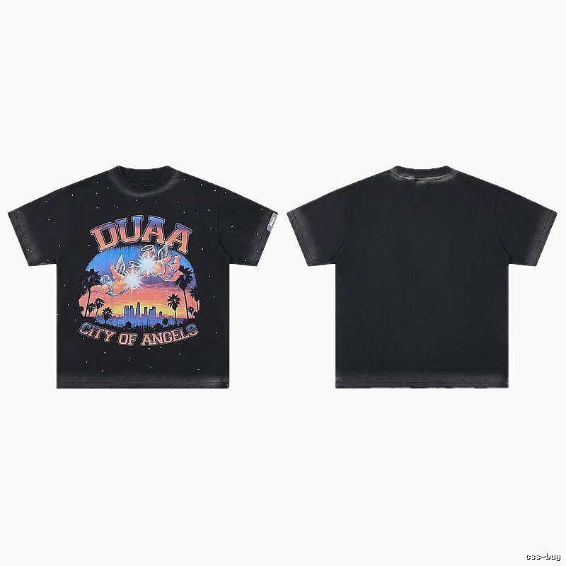 DUAA City of Angels Vintage Style Black T-shirt