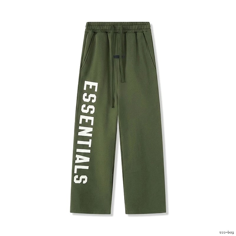 ESSENTIALS Military Green Wide-Leg Pants