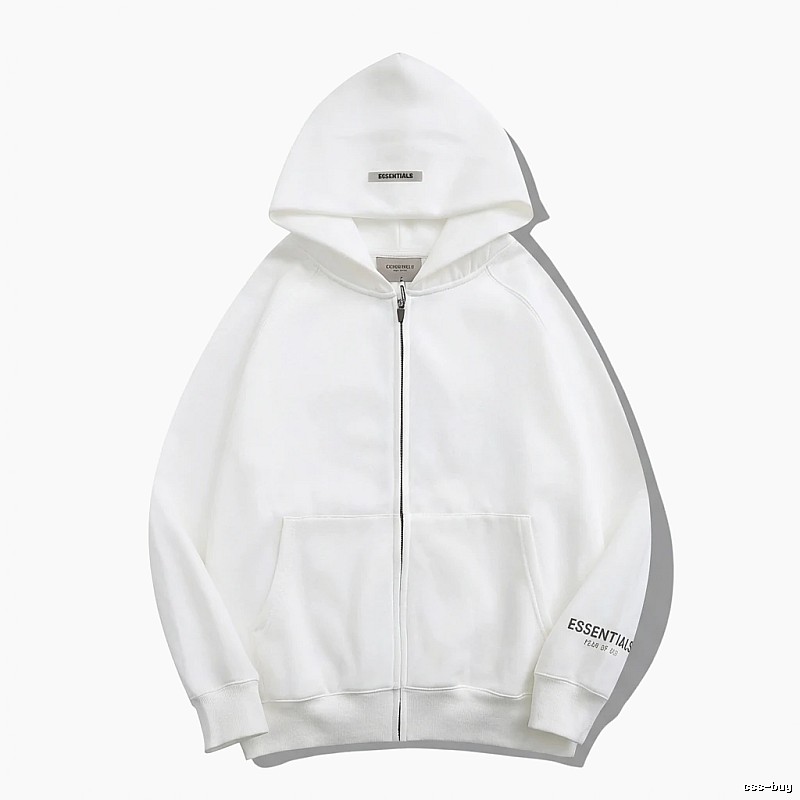 ESSENTIALS minimalist style white hoodie