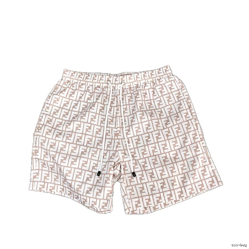 Fendi Double F Monogram Light Luxury Light Brown Casual Shorts