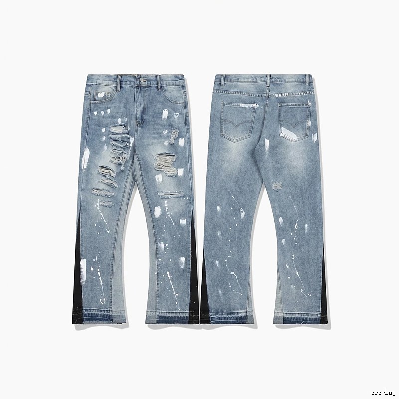Gallery Dept Hole-Ripped Denim Blue Jeans