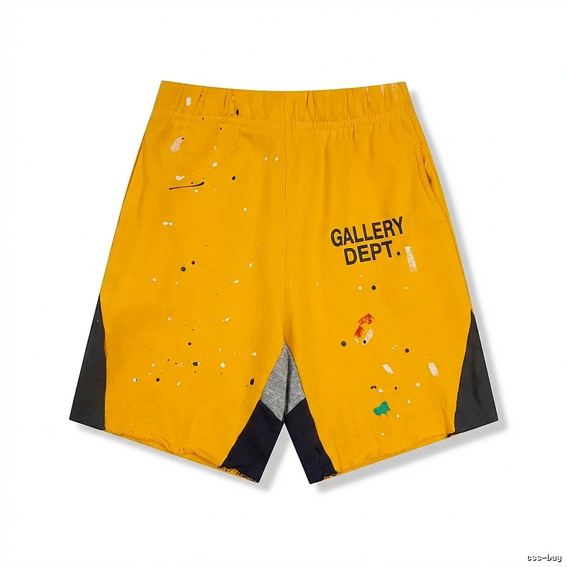 Gallery Dept splashed ink style yellow shorts