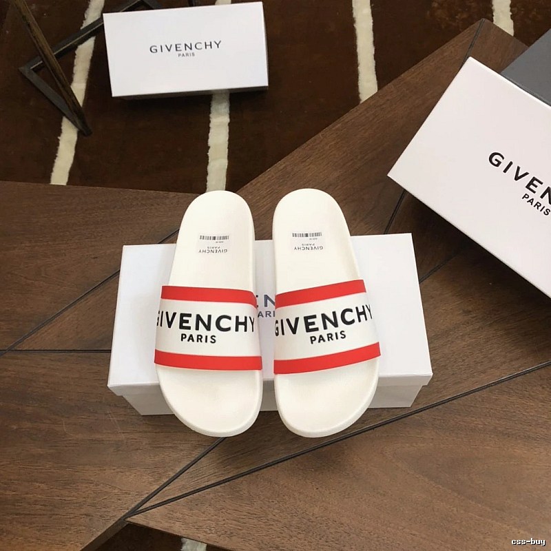 Givenchy Casual Style Letter Print White and Red Slides