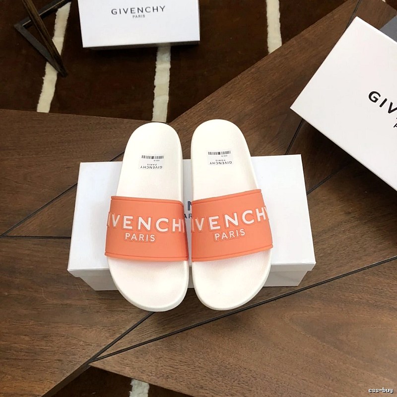 Givenchy Trendy Letter White & Orange Slides