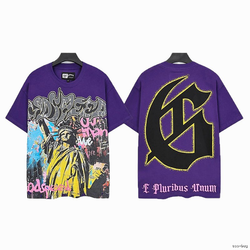 Godspeed Graffiti Street Style Purple T-Shirt