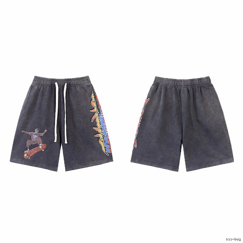 Godspeed Skate Series Street Style Distressed Grey Shorts