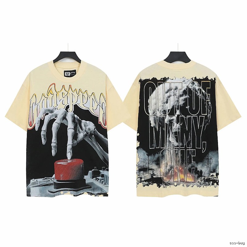 Godspeed Skull Print Street Style Beige T-Shirt