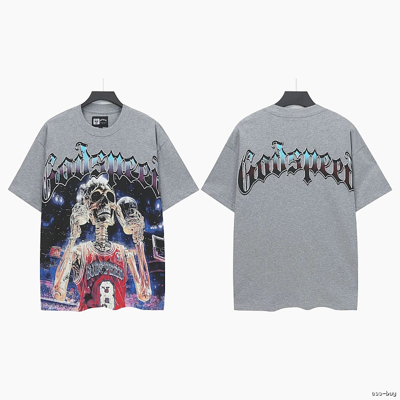 Godspeed Skull Street Basketball Style Grey T-Shirt