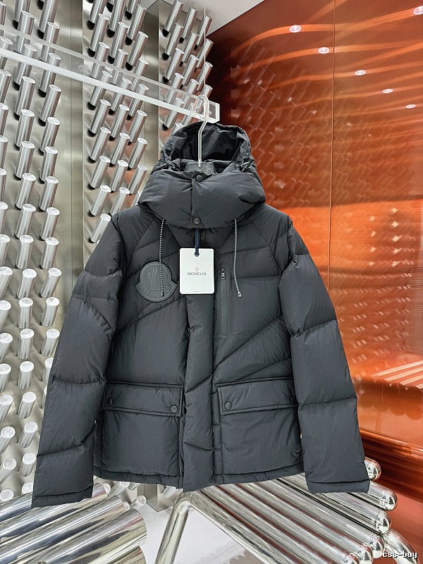 Gray Hooded Puffer Jacket with Moncler Hooded