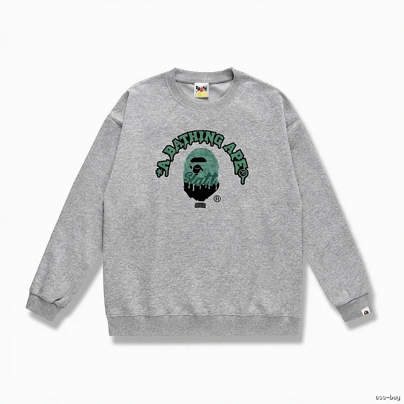Grey hoodie with Bape Ape Head logo