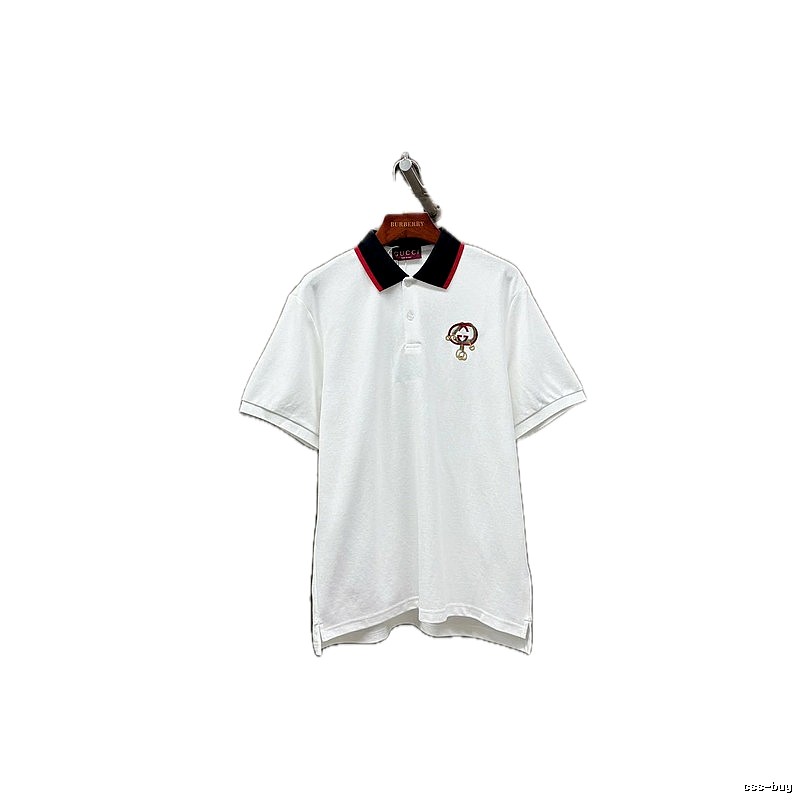 Gucci classic fashion white polo shirt