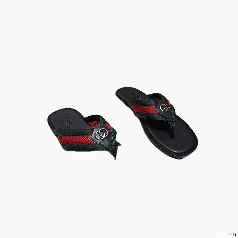 Gucci Classic Webbing Casual Style Black Flip-Flops