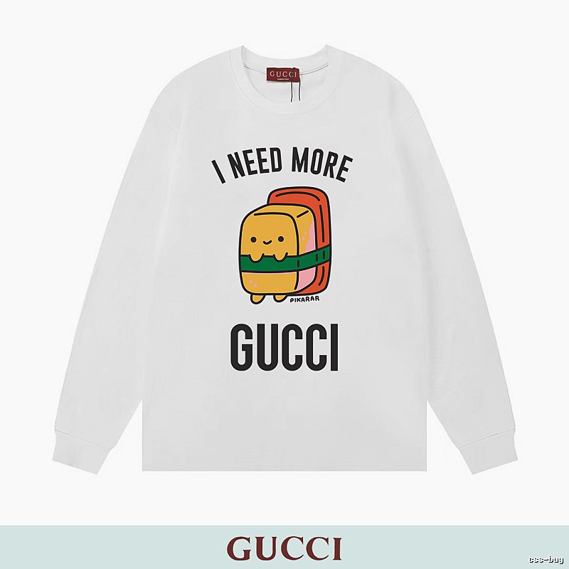 Gucci Long Sleeve Sweatshirt with White Long Sleeve Sweatshirt with