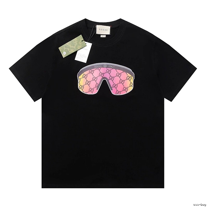Gucci-printed fashionable black T-shirt