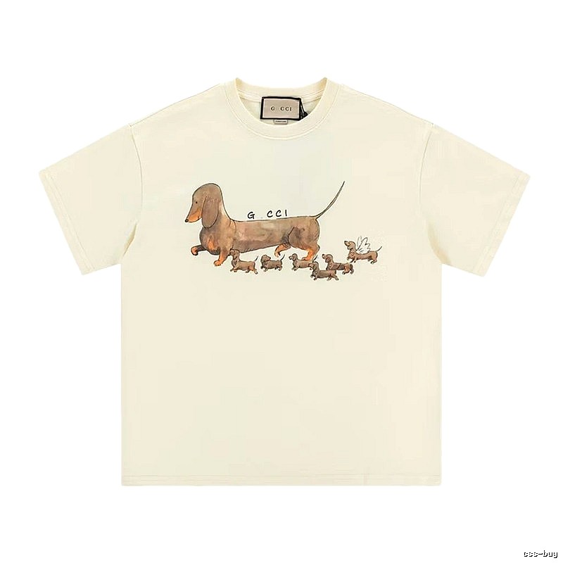 Gucci Sausage Print Casual Style Off-white T-shirt