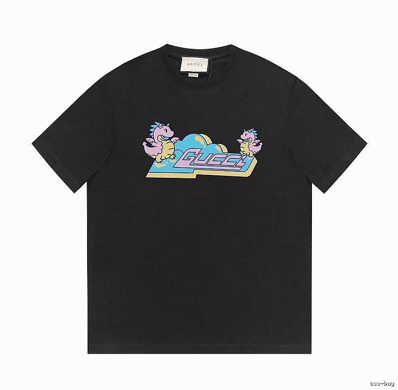 Gucci Year of the Dragon Collection Cartoon Style Black T-Shirt