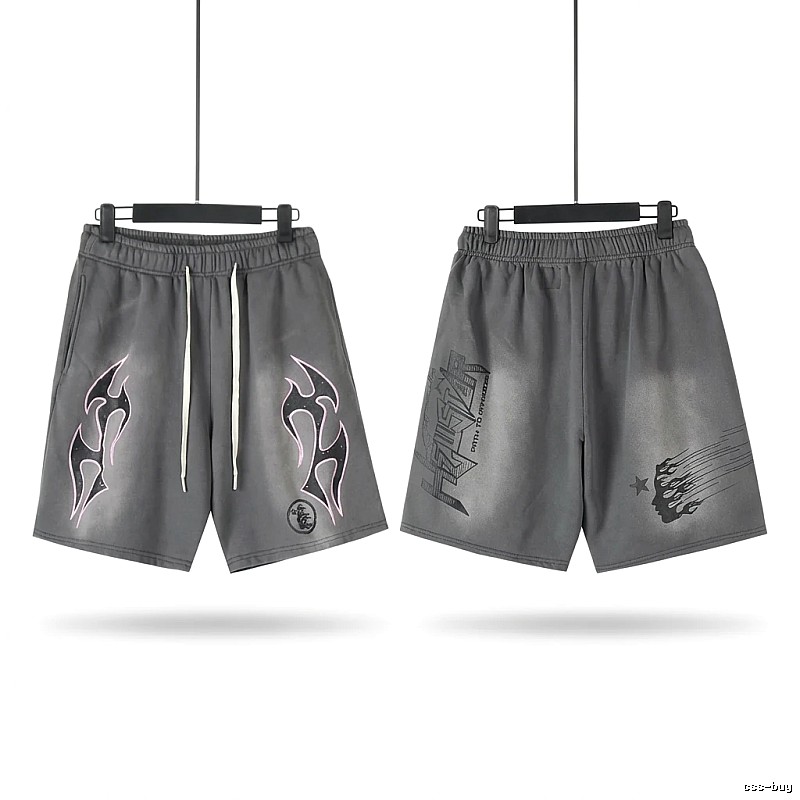Hellstar dark-style grey shorts
