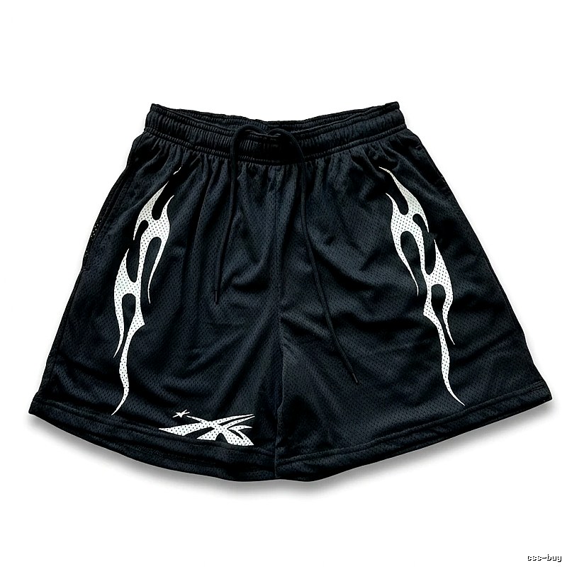 Hellstar Flame Wind Black Shorts
