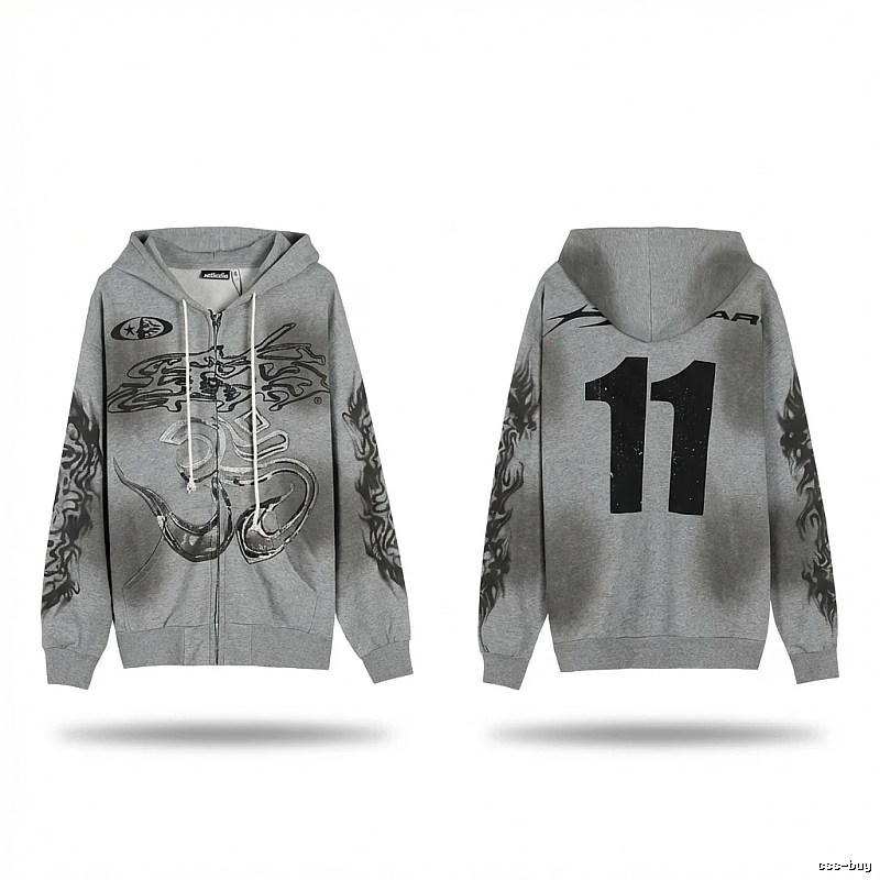 Hellstar Flame Wind Gray Sweatshirt