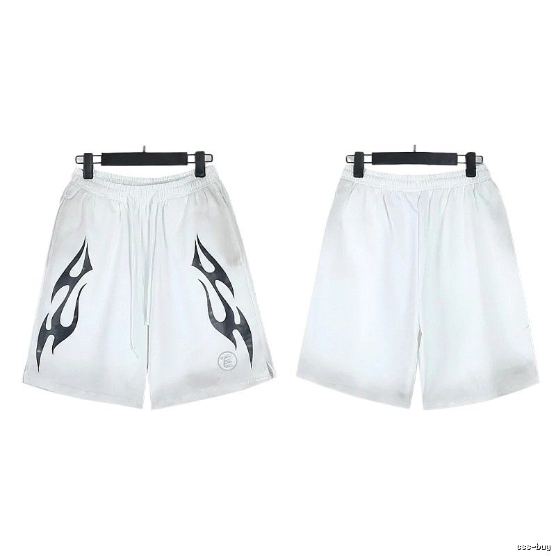 Hellstar Flame Wind White Shorts